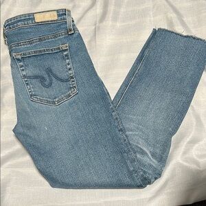 Ag Adriano Goldschmied Blue Ankle Cropped Jeans